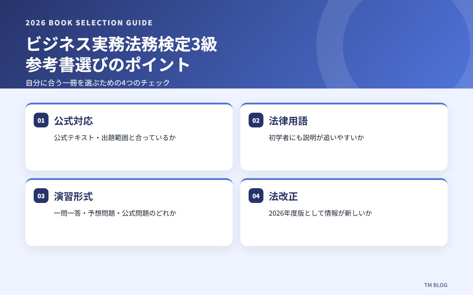 ビジネス実務法務検定3級 参考書選びのポイント