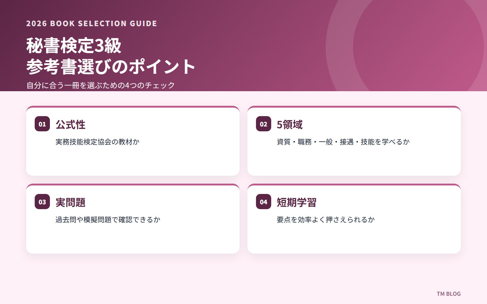 秘書検定3級 参考書選びのポイント