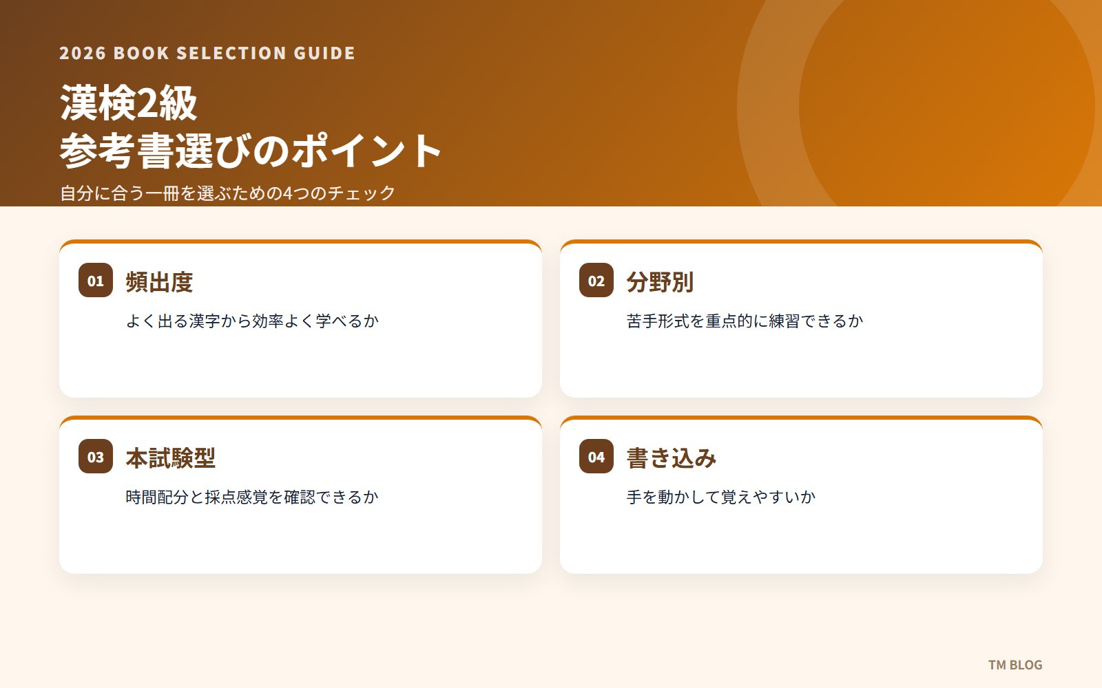 漢検2級 参考書選びのポイント